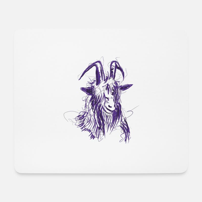 Bock (lila) - Mousepad (Querformat) - Weiß