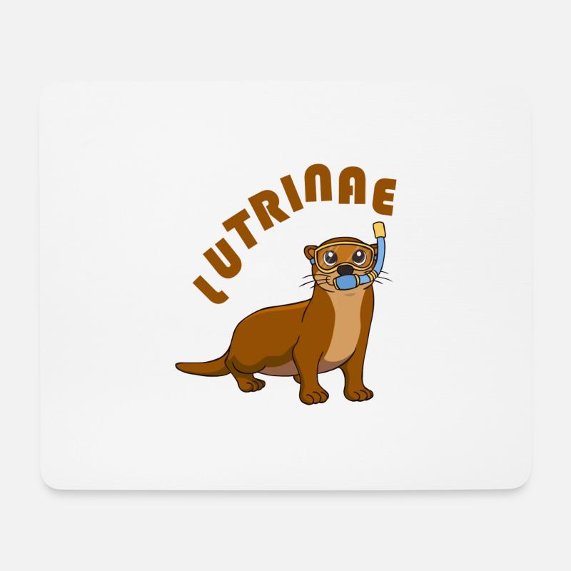 Otter - Mousepad (Querformat) - Weiß