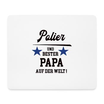 Bester Papa Polier Bau Handwerker Bauleitung - Mousepad (Querformat) - Weiß - Vorne