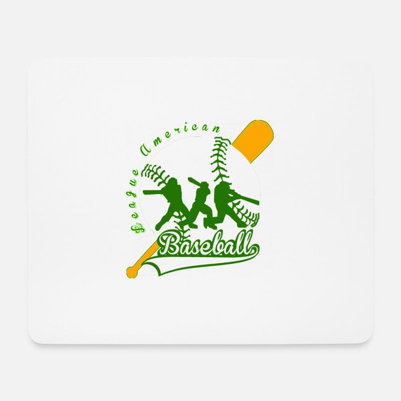 baseball league american - Mousepad (Querformat) - Weiß