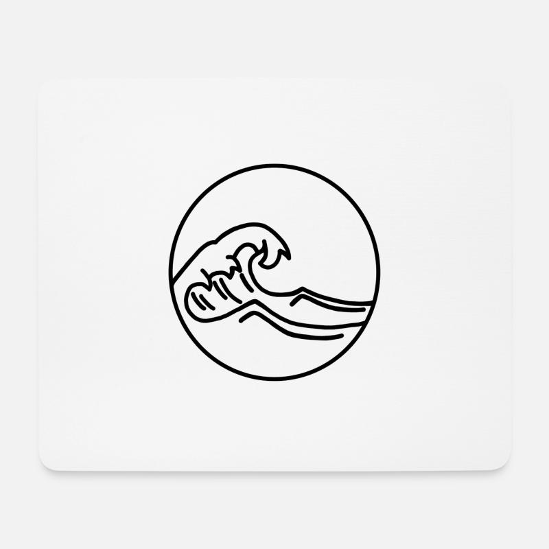 Wellen - schwarz - Mousepad (Querformat) - Weiß