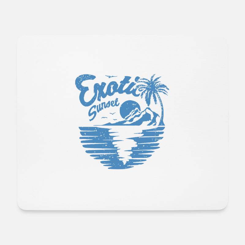 Exotic Sunset Palm Design - Mouse Pad (horizontal) - white