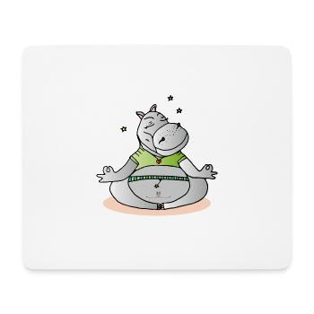 Yoga Hippo - Tapis de souris (format paysage) - blanc - Devant