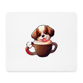 Show your love for dogs and coffee - Mouse Pad (horizontal) - white - Front