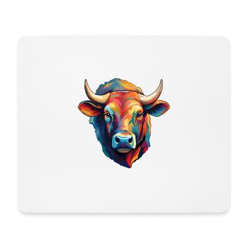 Kuhkopf modern - Mousepad (Querformat) - Weiß - Vorne