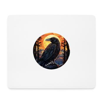 Krähe Halloween 2 - Mousepad (Querformat) - Weiß - Vorne