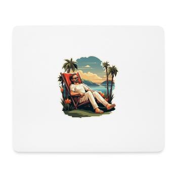 Entspannung Urlaub Mann - Mousepad (Querformat) - Weiß - Vorne