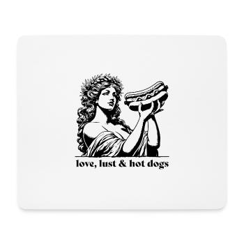 Aphrodite avec l’amour, la luxure et les hot-dogs Restauration rapide - Tapis de souris (format paysage) - blanc - Devant