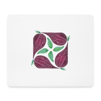 Rote Zwiebel Muster - Mousepad (Querformat) - Weiß - Vorne