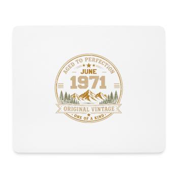 Vintage Juni 1971 – Original Perfection Juni 1971 - Mousepad (Querformat) - Weiß - Vorne