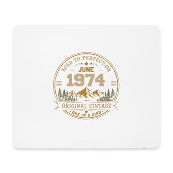 Vintage Juni 1974 – Original Perfection Juni 1974 - Mousepad (Querformat) - Weiß - Vorne