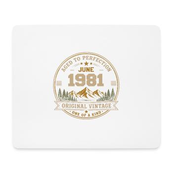 Vintage Juni 1981 – Original Perfection Juni 1981 - Mousepad (Querformat) - Weiß - Vorne