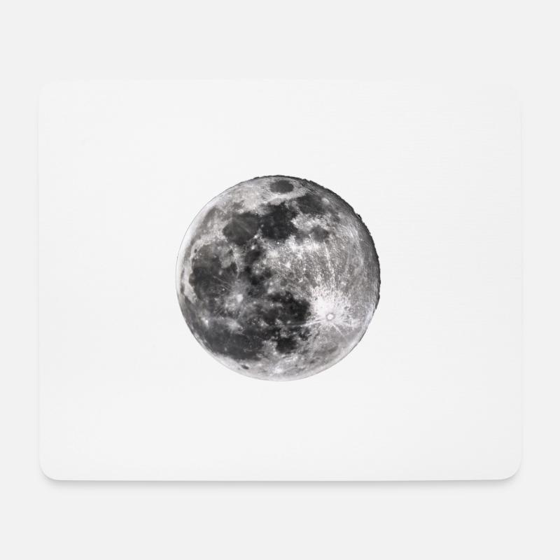 Mond - Mousepad (Querformat) - Weiß