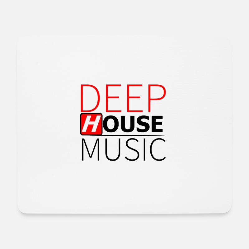 Deep House Music - Tapis de souris (format paysage) - blanc