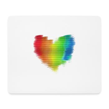 herz, regenbogen, malerei,bunt,unschärfe - Mousepad (Querformat) - Weiß - Vorne