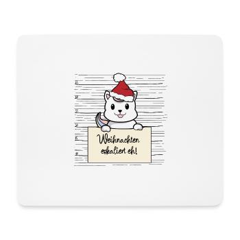 Es eskaliert eh lustige Weihnachten Einhorn Katze - Mousepad (Querformat) - Weiß - Vorne