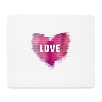 herzen,herz,liebe, love,rot, psychedelisch,pink - Mousepad (Querformat) - Weiß - Vorne