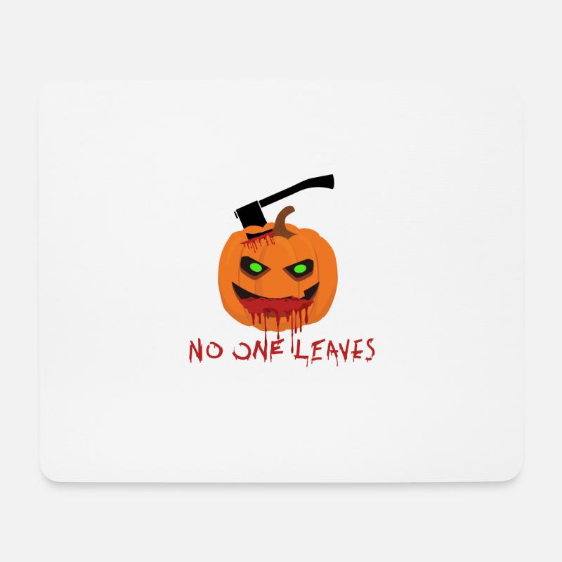 Halloween Pumpkin No one Leaves - Mousepad (Querformat) - Weiß