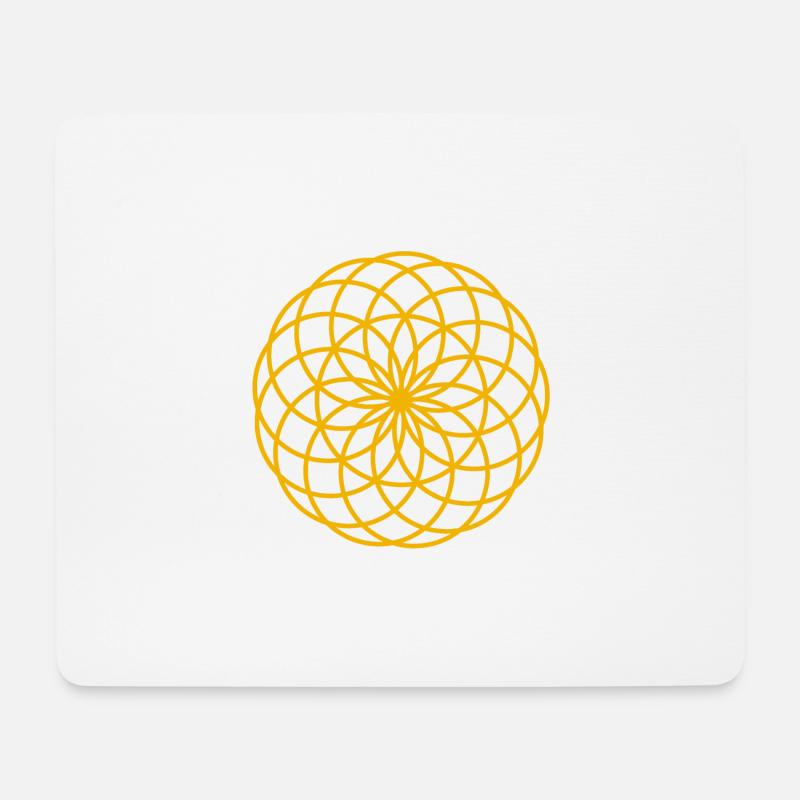 Lotus des Lebens Symbol gold - Mousepad (Querformat) - Weiß