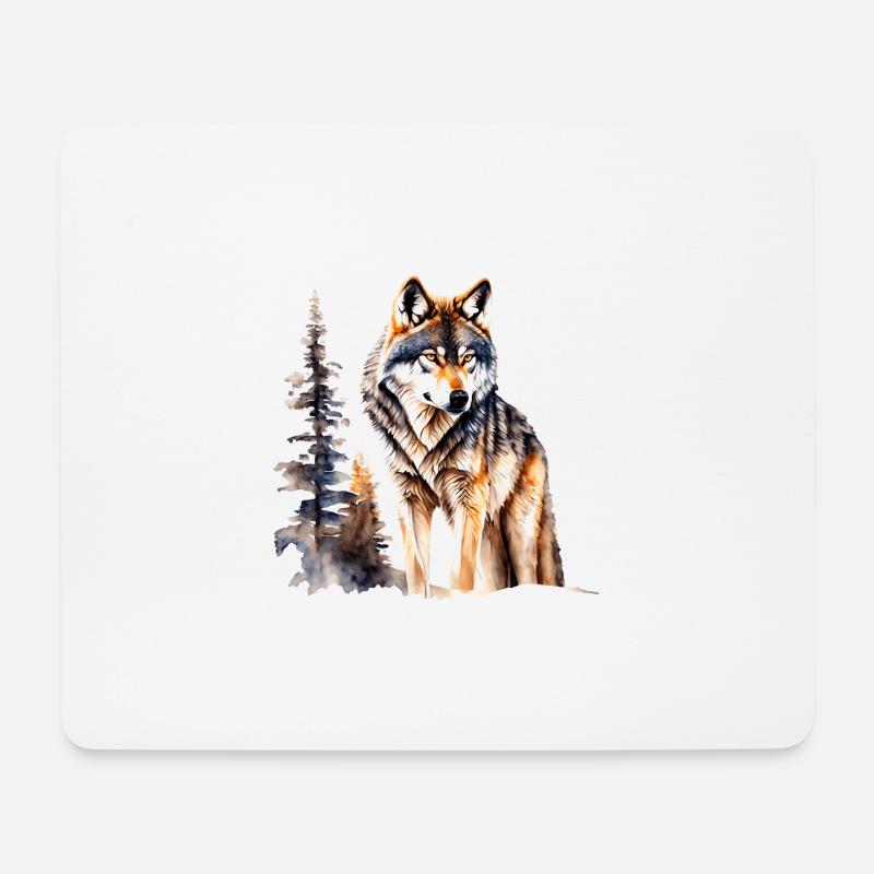 Wolf - Mouse Pad (horizontal) - white