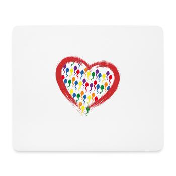 Color Herz Love Bo-Grafik - Mousepad (Querformat) - Weiß - Vorne