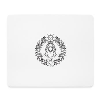 Boho Yoga Mandala - Méditation Soleil-Lune - Tapis de souris (format paysage) - blanc - Devant