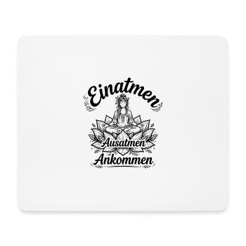 Einatmen Ausatmen Ankommen - Boho Yoga - Mousepad (Querformat) - Weiß - Vorne