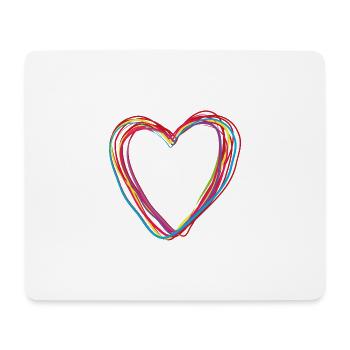 heart - I feel love - Mousepad (Querformat) - Weiß - Vorne