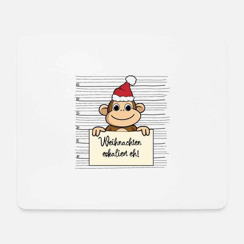 Es eskaliert eh lustige Weihnachten Affe - Mousepad (Querformat) - Weiß