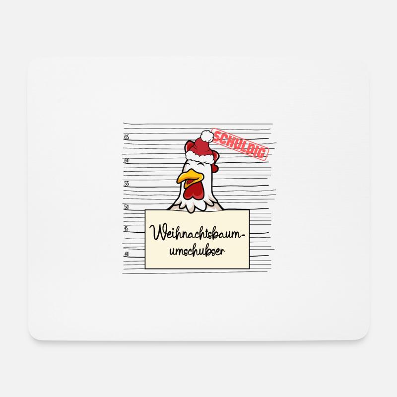 Weihnachtsbaum Umschubser Huhn - Mousepad (Querformat) - Weiß