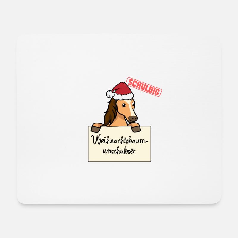 Weihnachtsbaum Umschubser Pferd - Mousepad (Querformat) - Weiß
