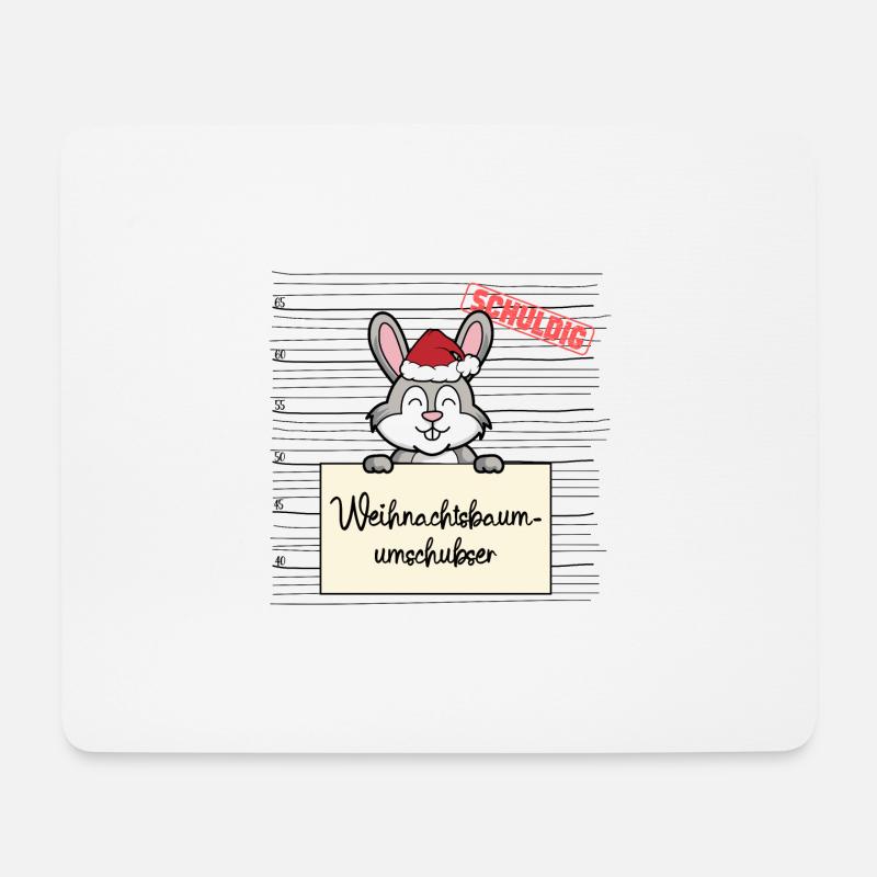 Weihnachtsbaum Umschubser Hase - Mousepad (Querformat) - Weiß