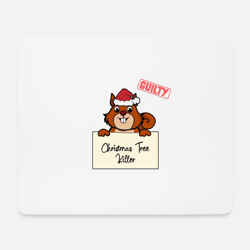 Weihnachtsbaum Umschubser Eichhörnchen - Mousepad (Querformat) - Weiß
