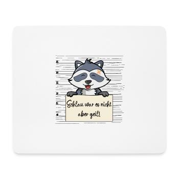 Waschbär lustiger Spruch humor Gefängnisbild - Mousepad (Querformat) - Weiß - Vorne