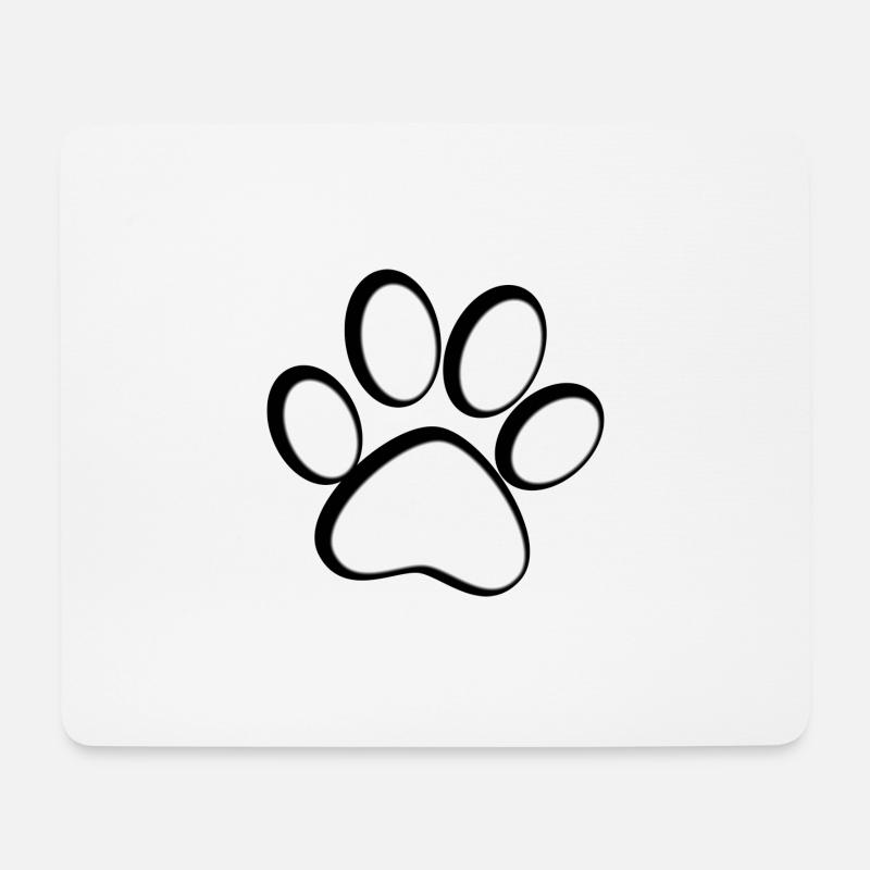 Patte de chat - Tapis de souris (format paysage) - blanc
