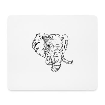 Éléphant - Tapis de souris (format paysage) - blanc - Devant