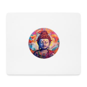 Méditation Zen de Bouddha - Tapis de souris (format paysage) - blanc - Devant