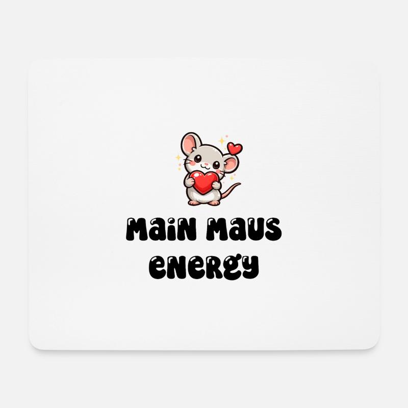 Main Maus Energy - Mousepad (Querformat) - Weiß