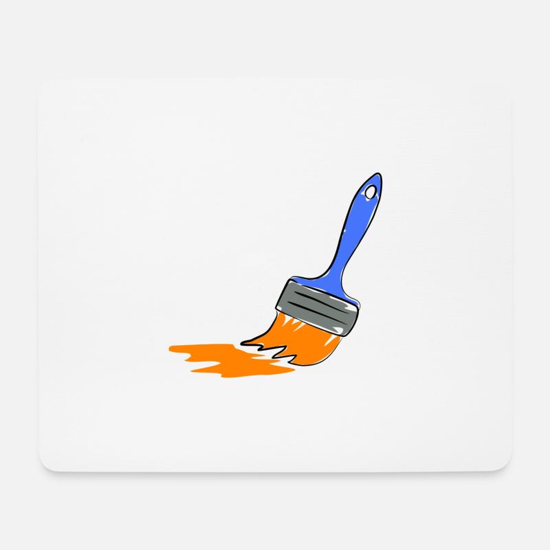 Künstlerischer Pinsel-Applikation - Mousepad (Querformat) - Weiß