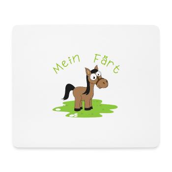 Mein Färt Pferd witziges Lustiges mit Pferden - Mousepad (Querformat) - Weiß - Vorne