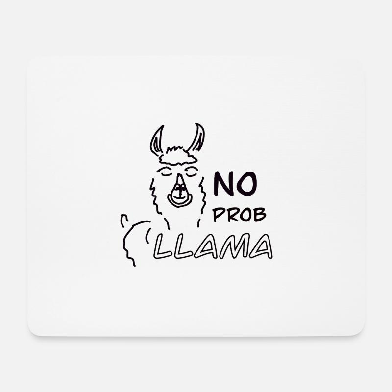 No Prob LLAMA - Mousepad (Querformat) - Weiß
