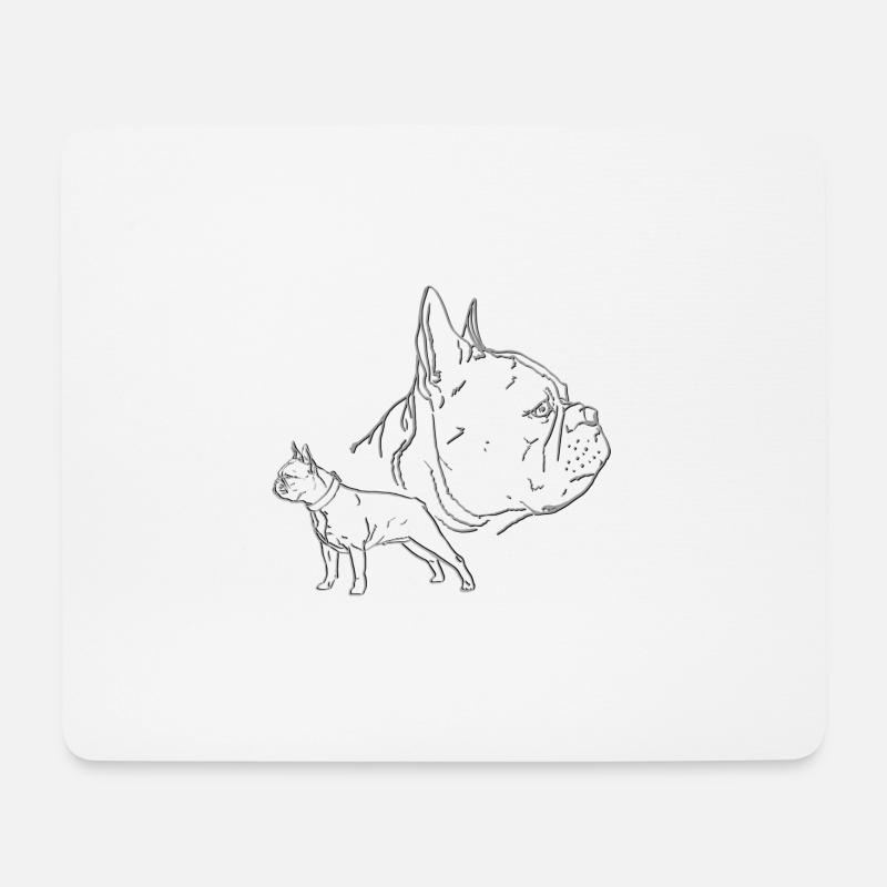 Französische Bulldogge - Mousepad (Querformat) - Weiß