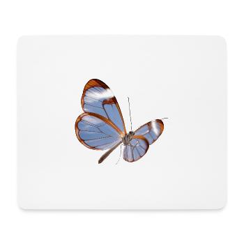 Conception transparente papillon Glasswing - Tapis de souris (format paysage) - blanc - Devant