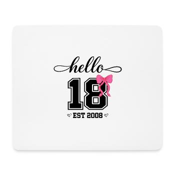 Bonjour 18 Est 2008 Design pour l’anniversaire des femmes - Tapis de souris (format paysage) - blanc - Devant