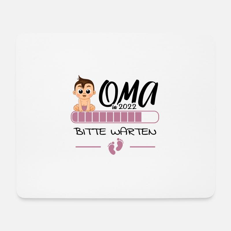 Damen Oma Loading 2022 Schwangerschaft Verkünden - Mousepad (Querformat) - Weiß