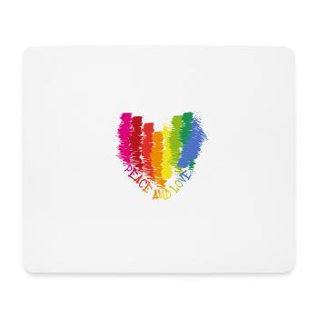peace and love,heart,rainbow,love,peace - Mouse Pad (horizontal) - white - Front