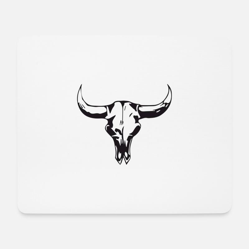 cowskull - Mousepad (Querformat) - Weiß