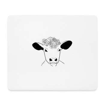 vegan veal vegetarian flowers - Mouse Pad (horizontal) - white - Front