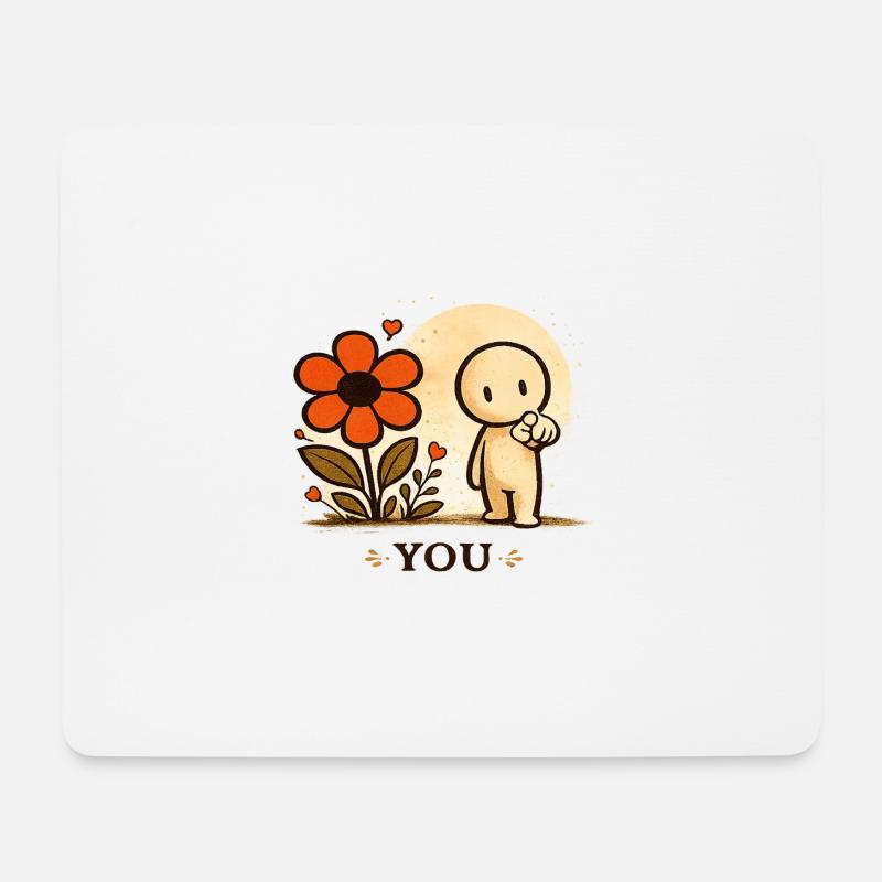 Der kleine Gedanke | YOU - Mousepad (Querformat) - Weiß