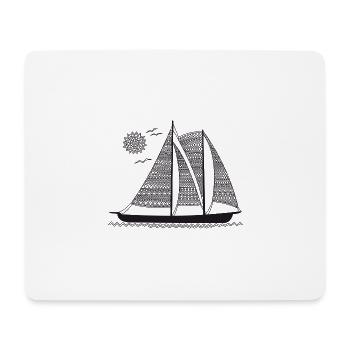 schiff ethno - Mousepad (Querformat) - Weiß - Vorne